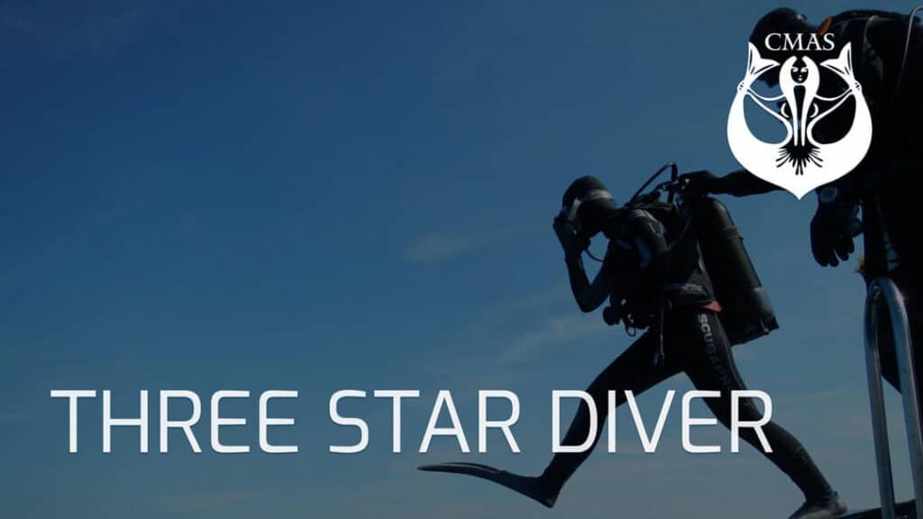 THREE STAR DIVER COVER CMAS BOOK LOGO