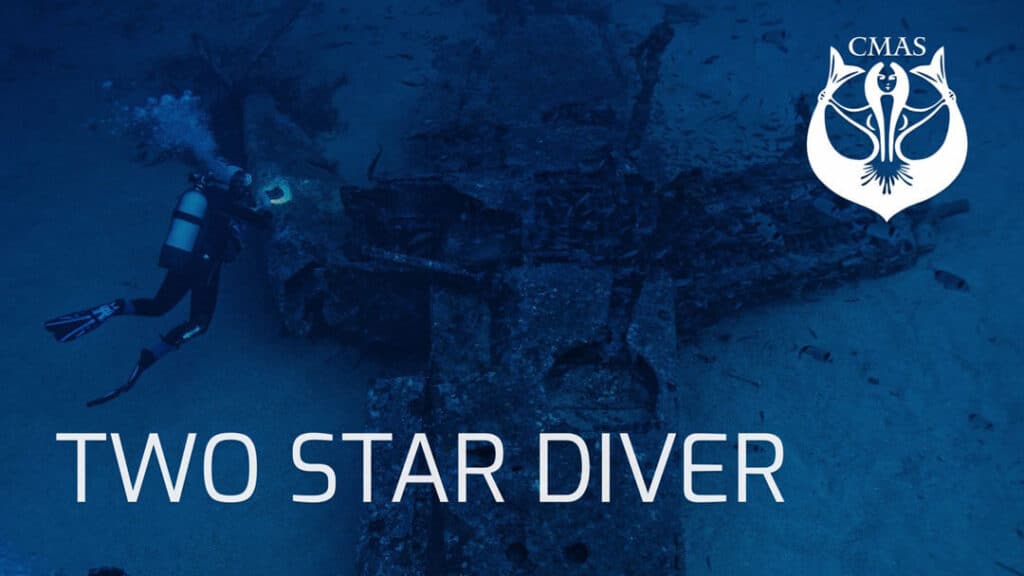 TWO STAR DIVER COVER CMAS BOOK LOGO